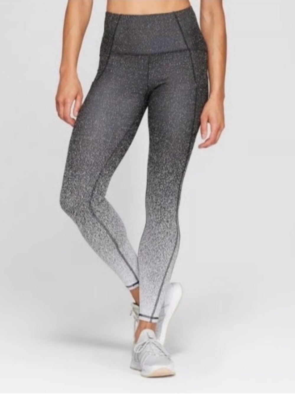 C9 BY CHAMPION ATHLETIC WORKOUT LEGGINGS SPECKLED OMBRÉ DESIGN SIDE POCKETS LG